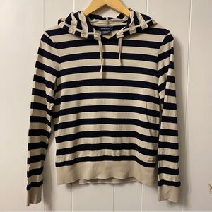 Saint James Cotton Striped Hoodie Hooded Shirt Blue France Sweater St